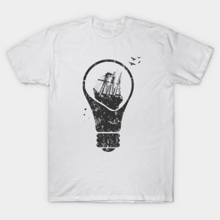 Light Bulb - Sail Ship T-Shirt